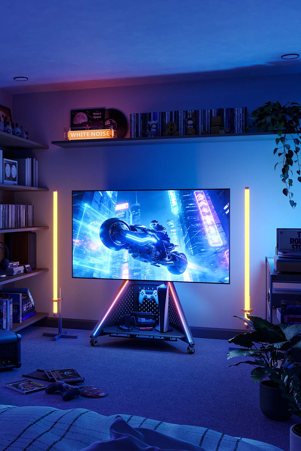 Ständer für TV 32–65 Zoll, ideal für Wechsel zwischen Arbeitsbereich und Gaming-Setup