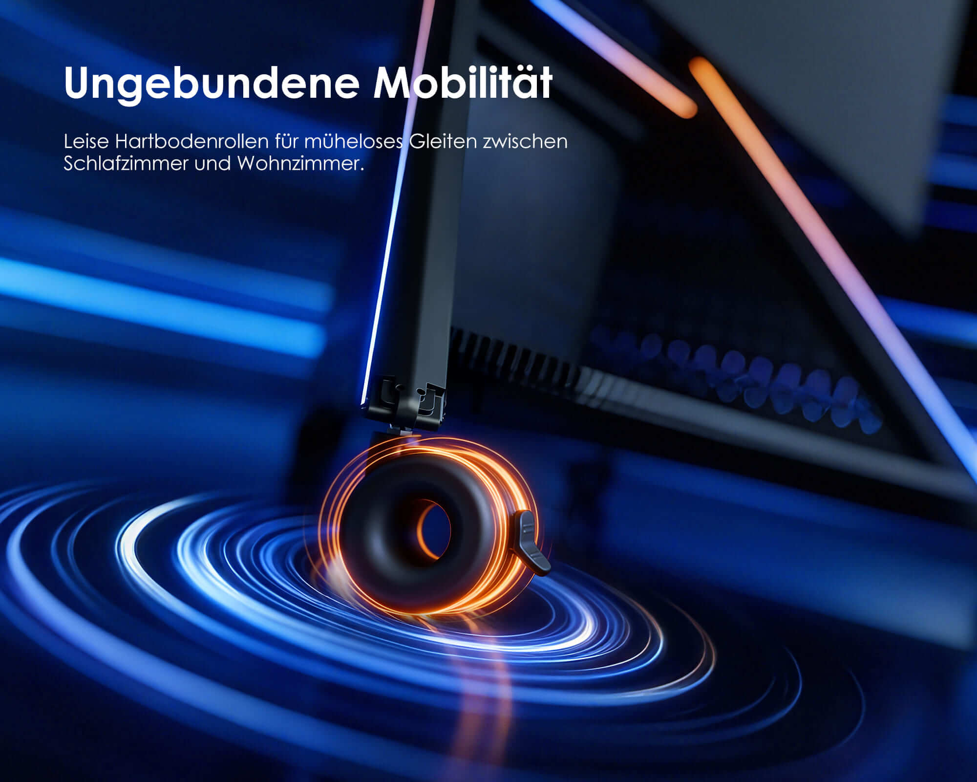 Fernsehständer auf Rollen für flexible Bewegung, mobiler Einsatz für TV 32–65 Zoll