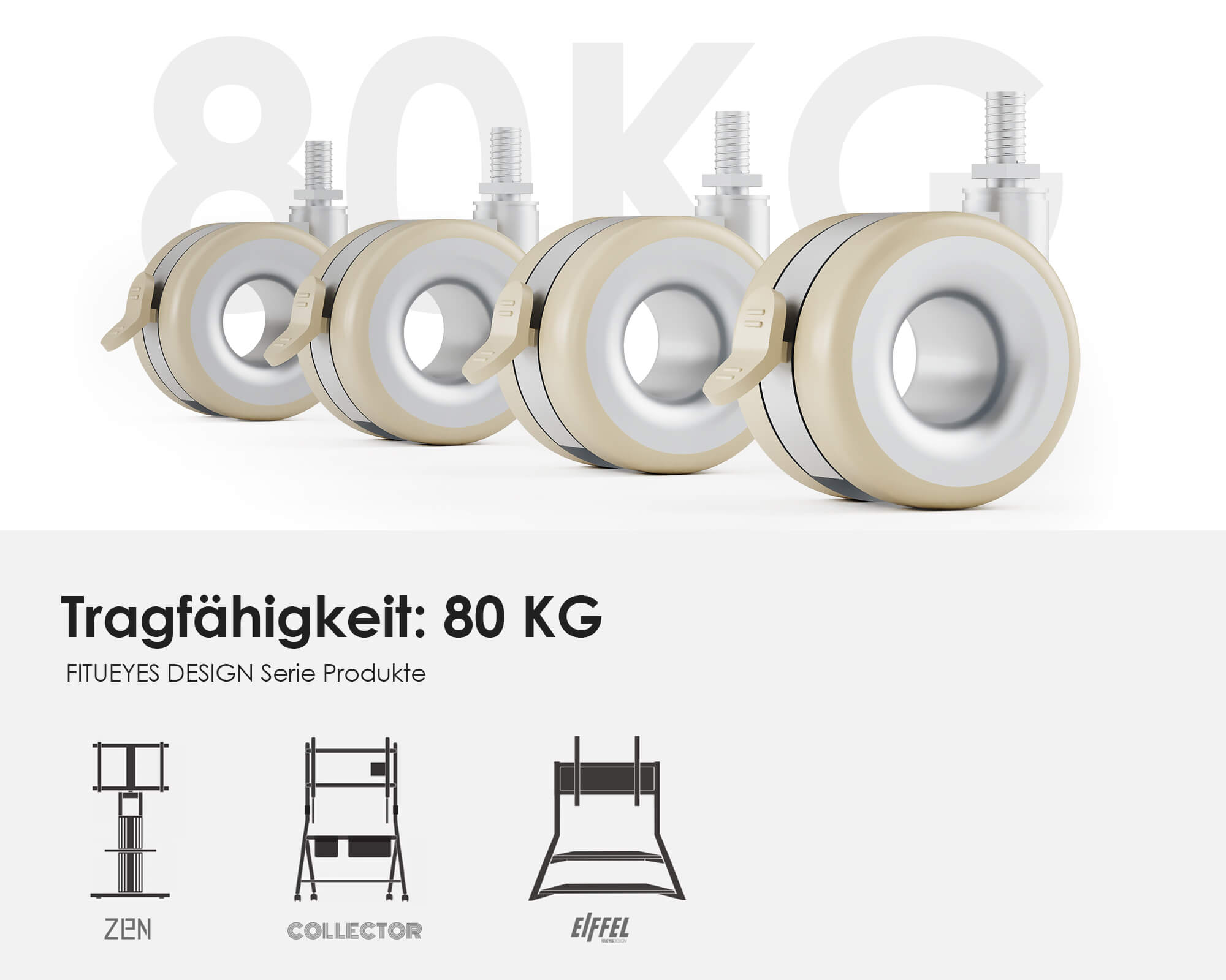 Floor Protective Casters with brake (4 pcs)