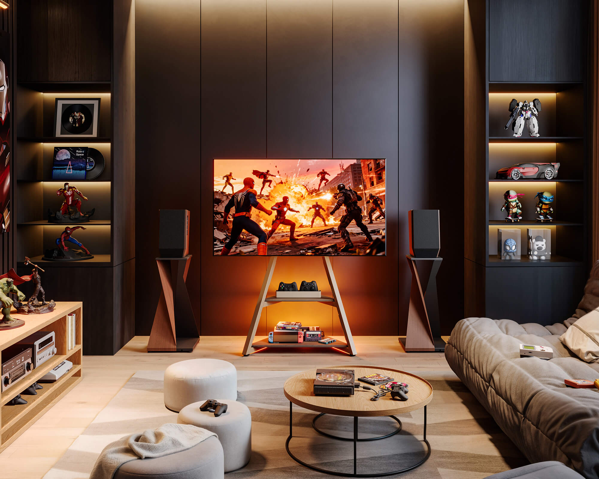 Eiffel Soporte para TV con iluminación ambiental