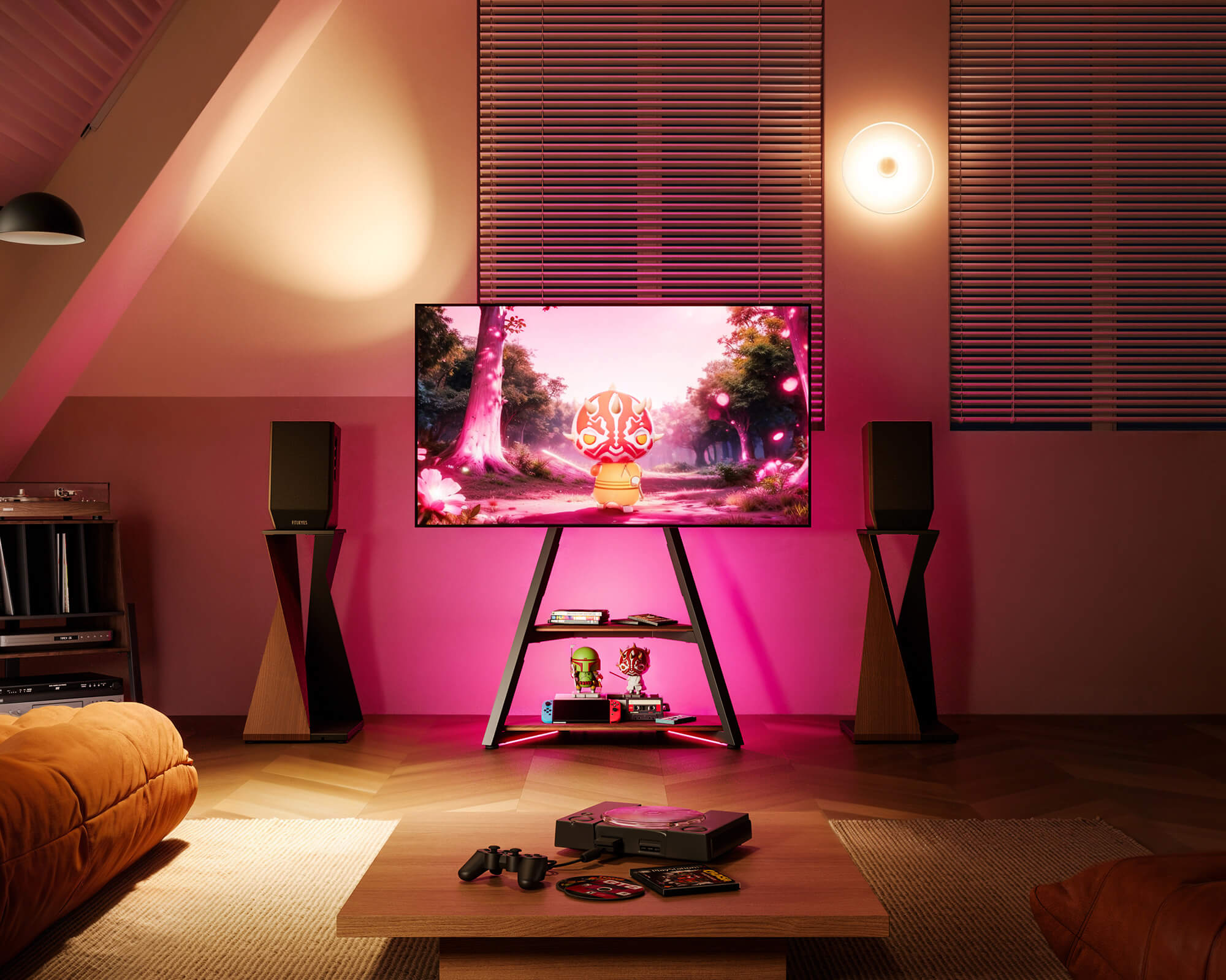 Eiffel Soporte para TV con iluminación ambiental