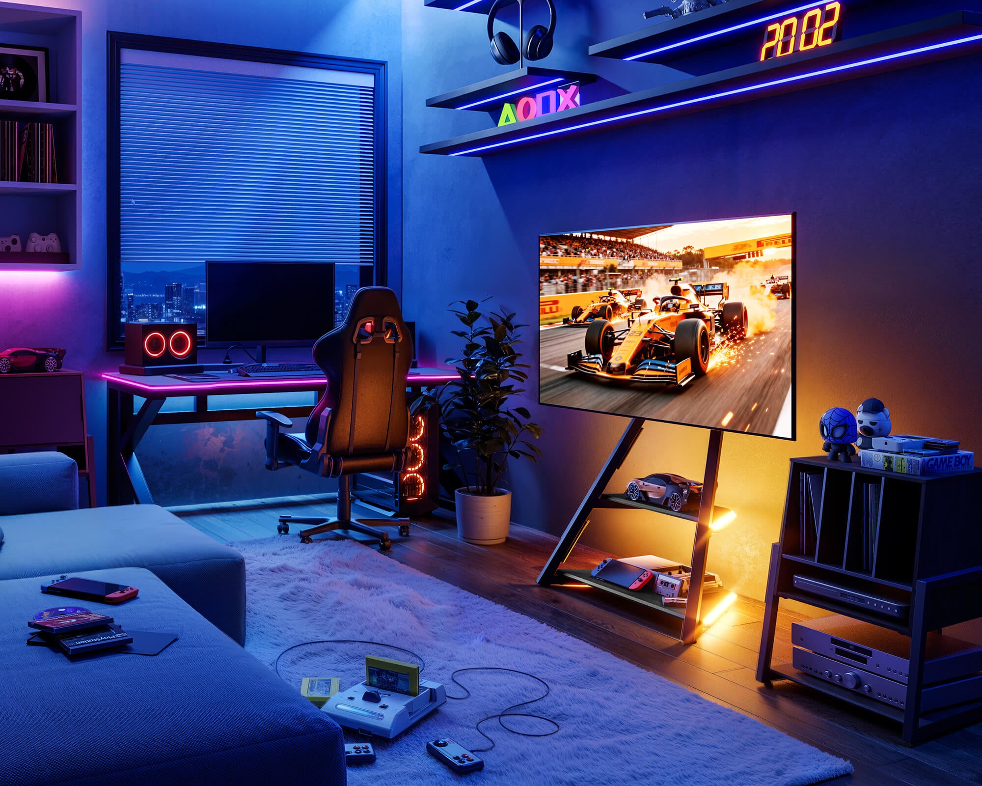 Eiffel Soporte para TV con iluminación ambiental