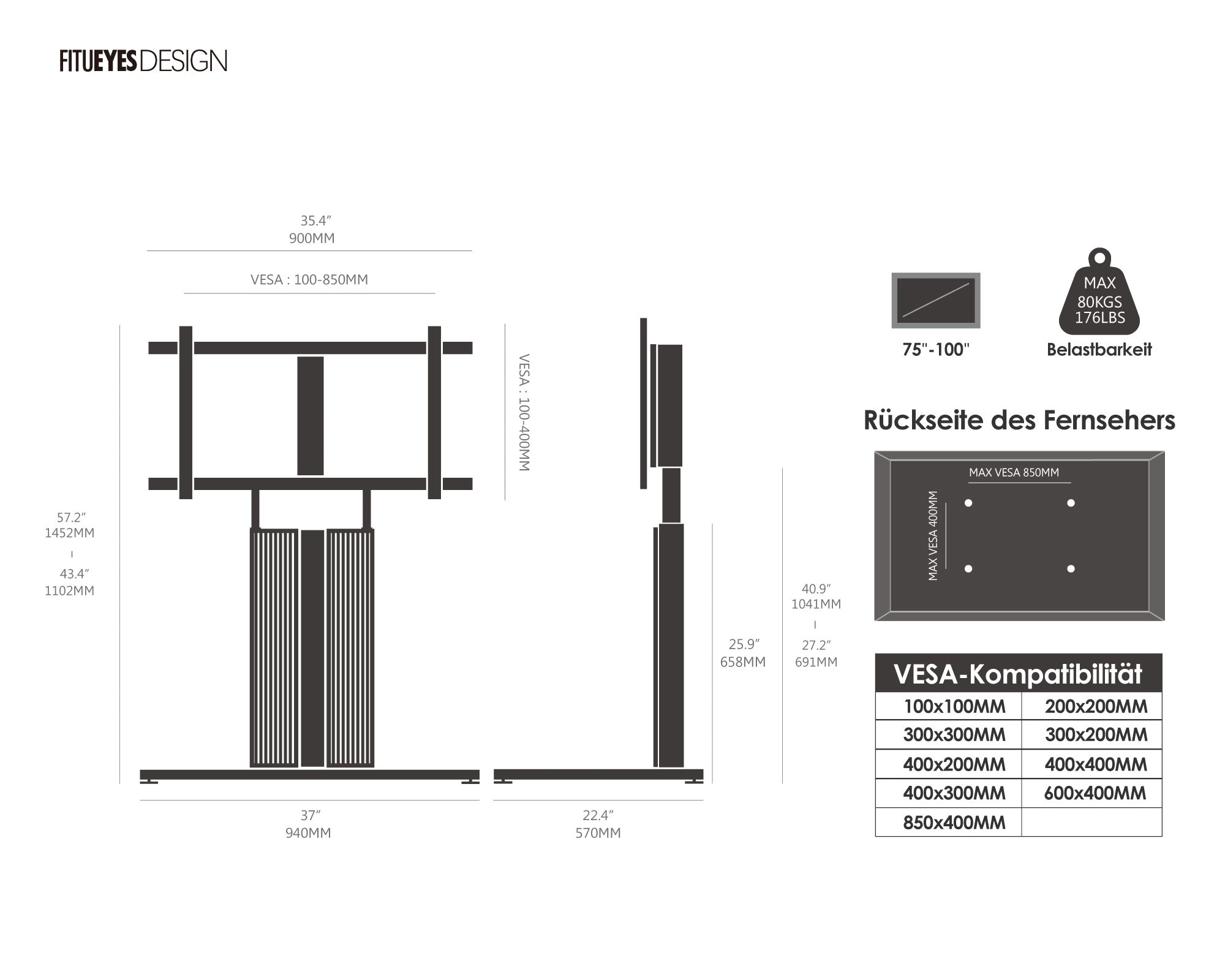 Cantor FT100 Support TV Sur Pied