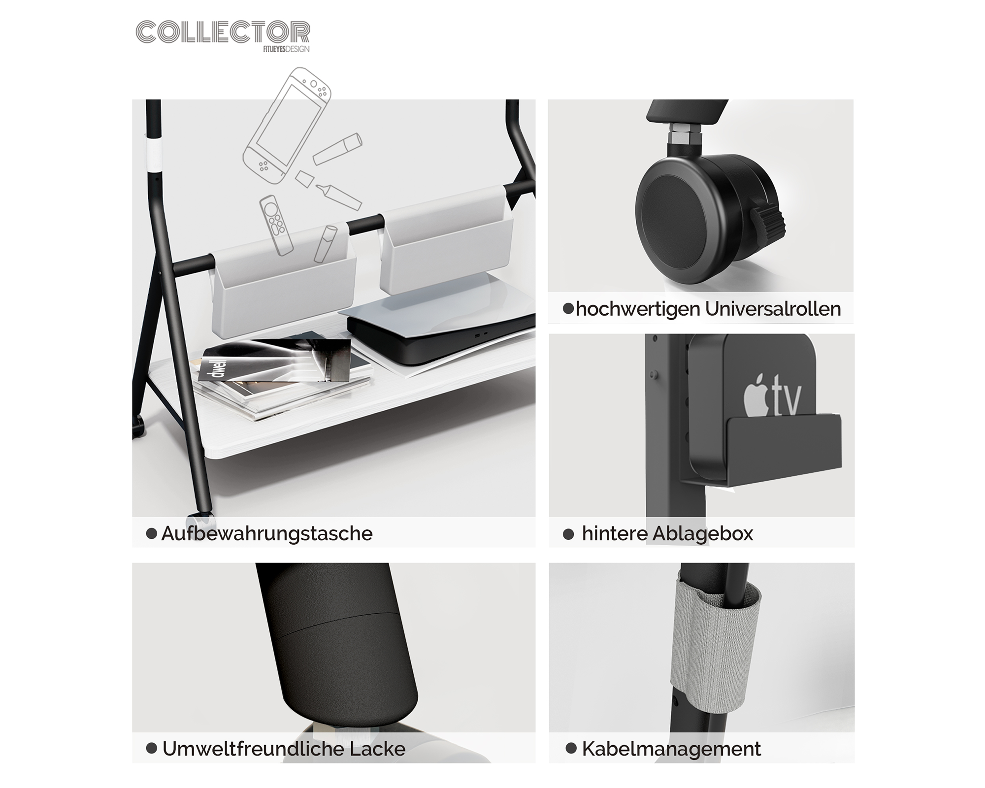 Collector TC88 Support TV à Roulettes