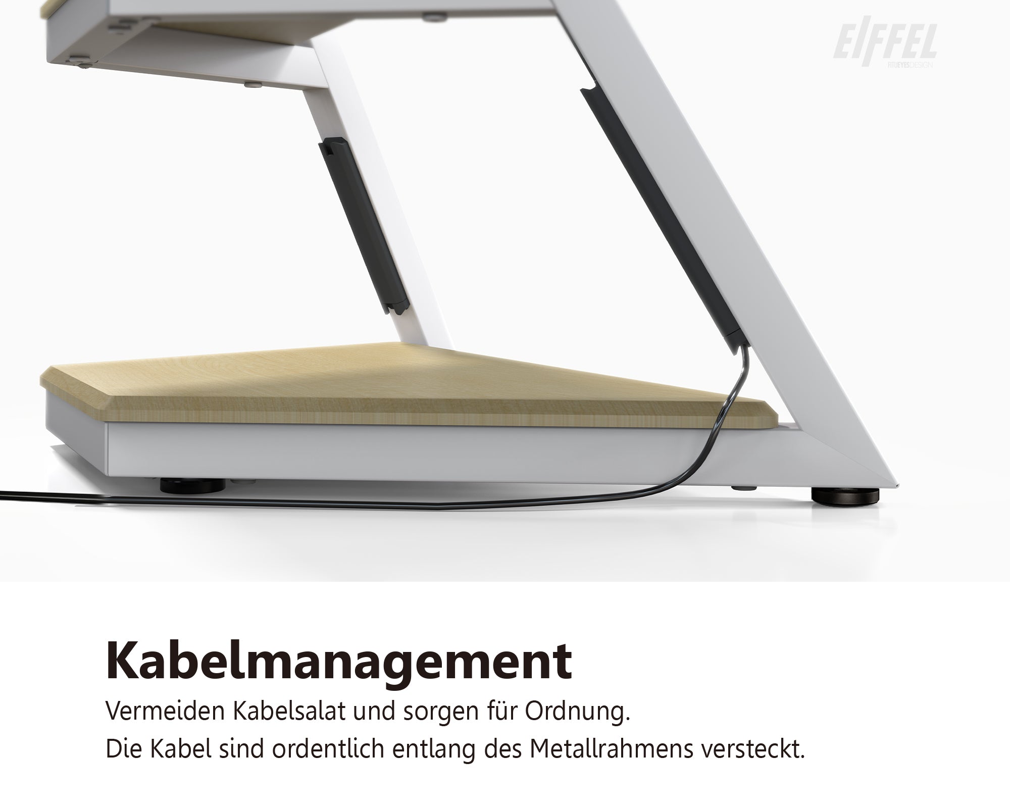 Kabelgebundener TV-Ständer in Naturholzfarbe
