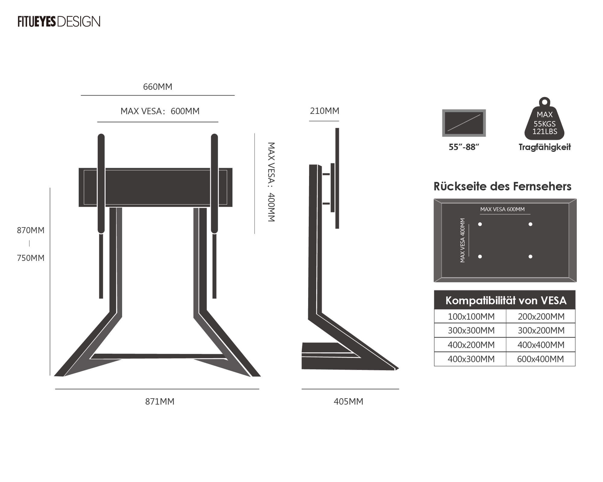Eiffel V2 TT88 Support TV sur Table