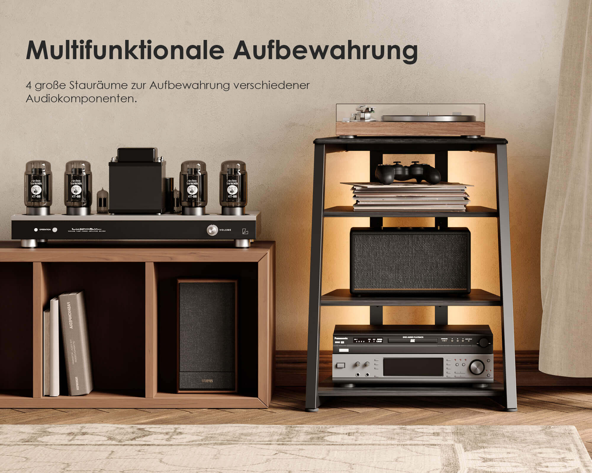 Eiffel V2 AS06 LED HIFI Rack with Socket