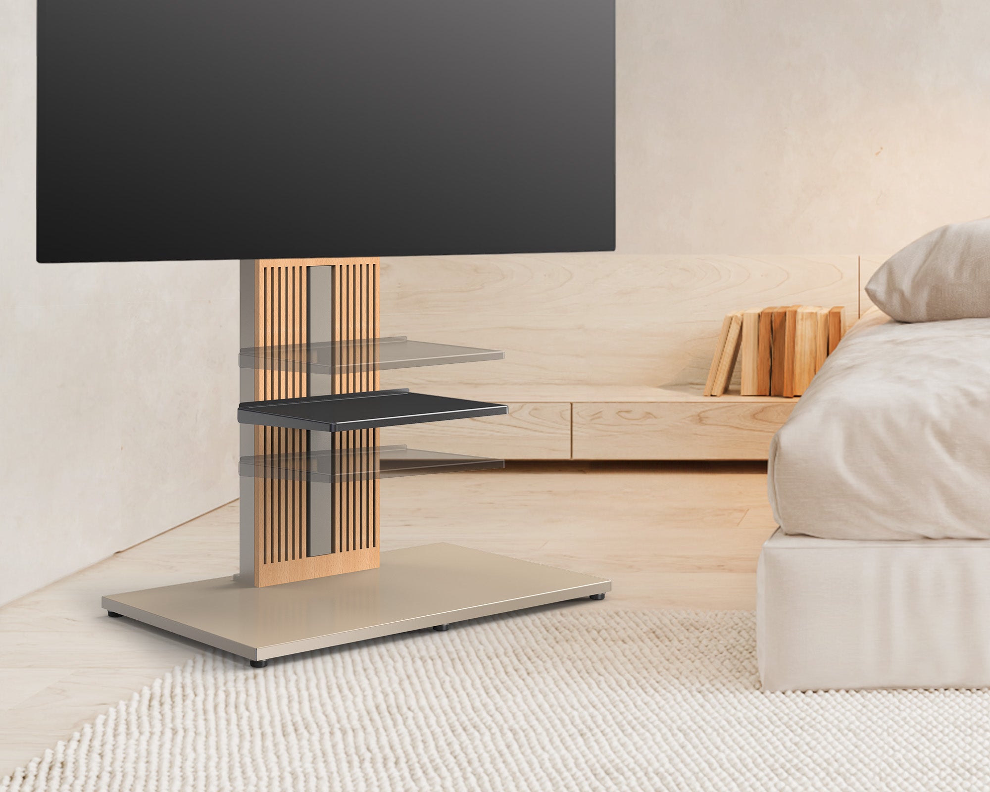 TV-Ständer mit verstellbarer Ablage