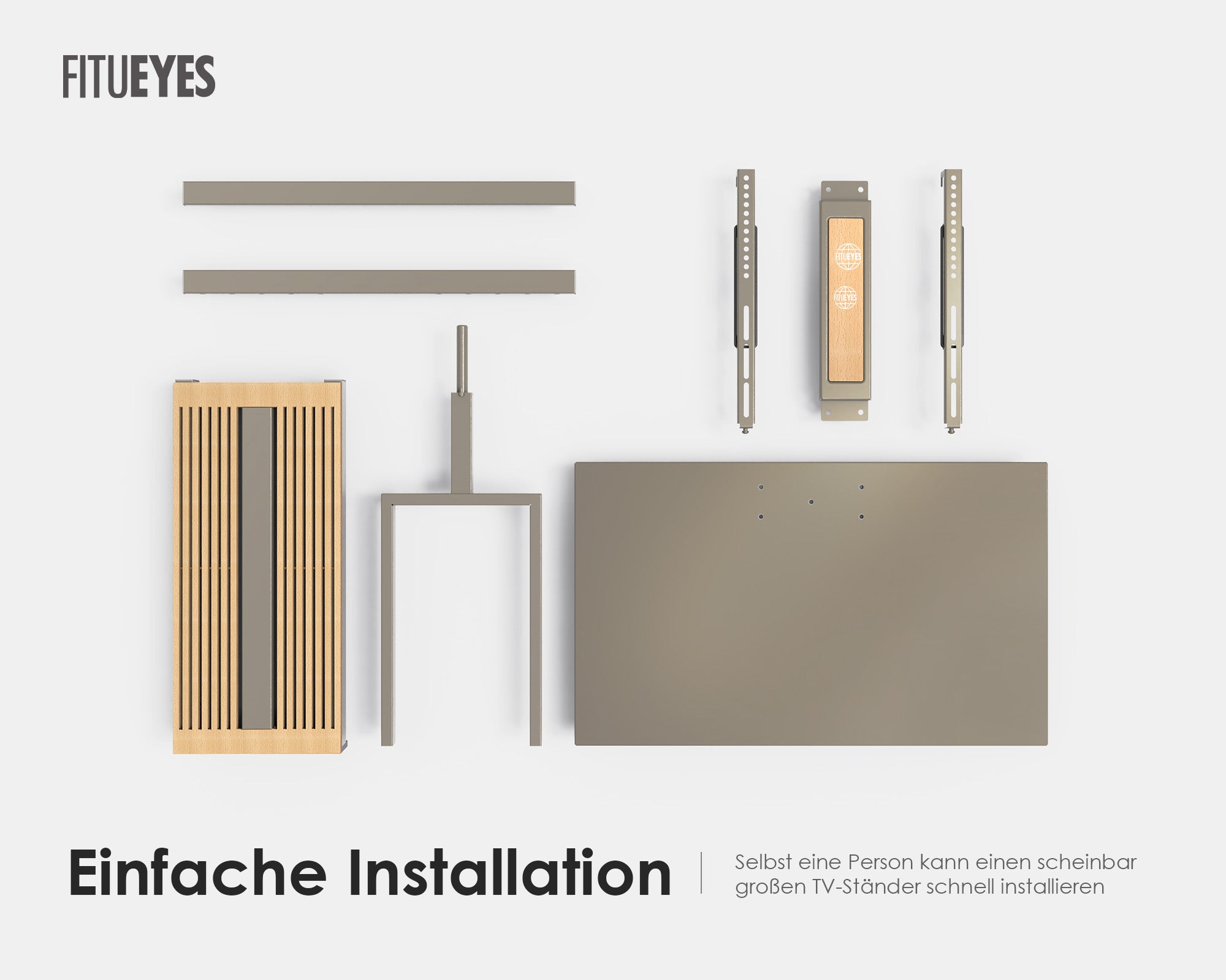 Einfach zu installierende kamelfarbene TV Staender