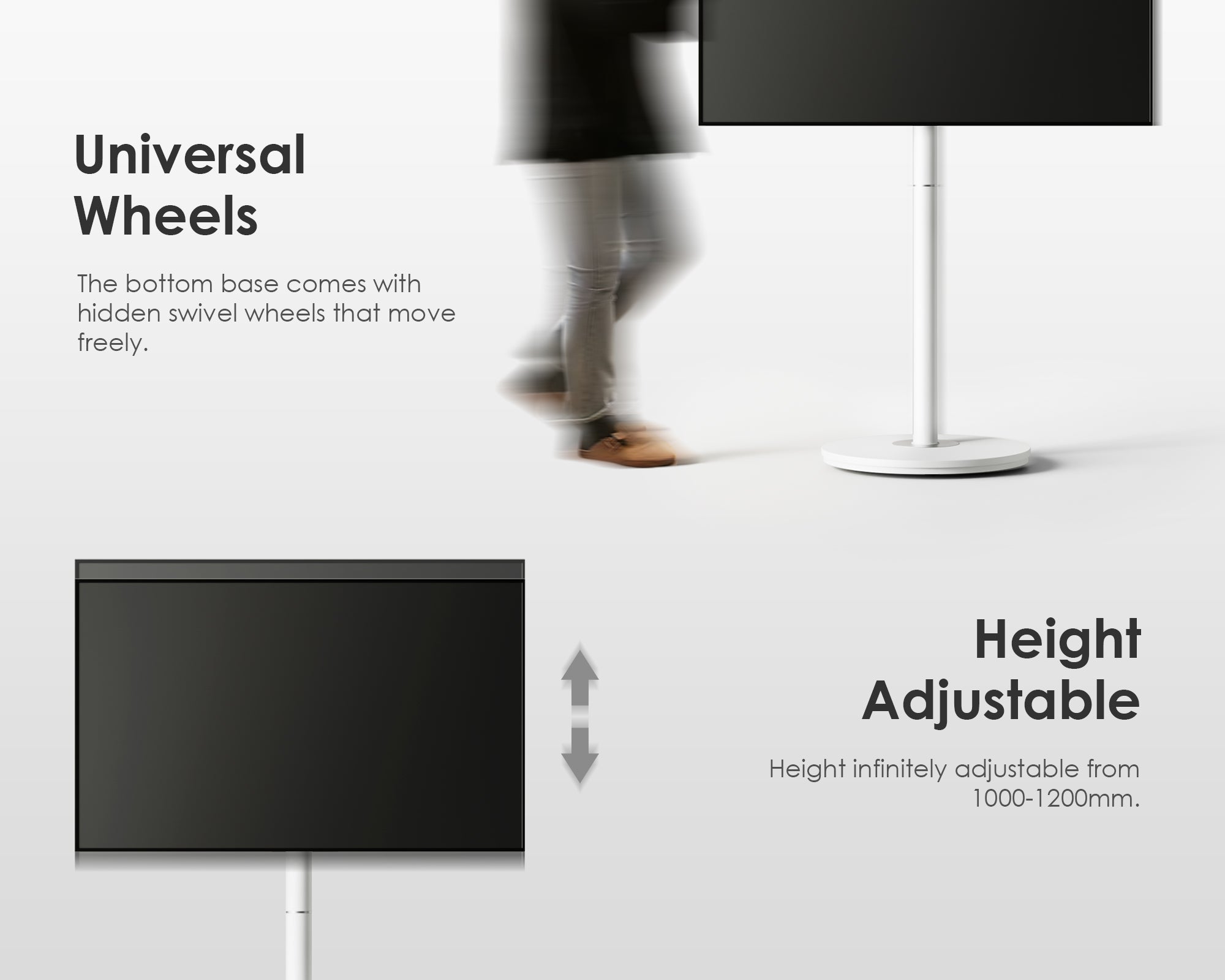 Höhenverstellbarer mobiler fernseher ständer