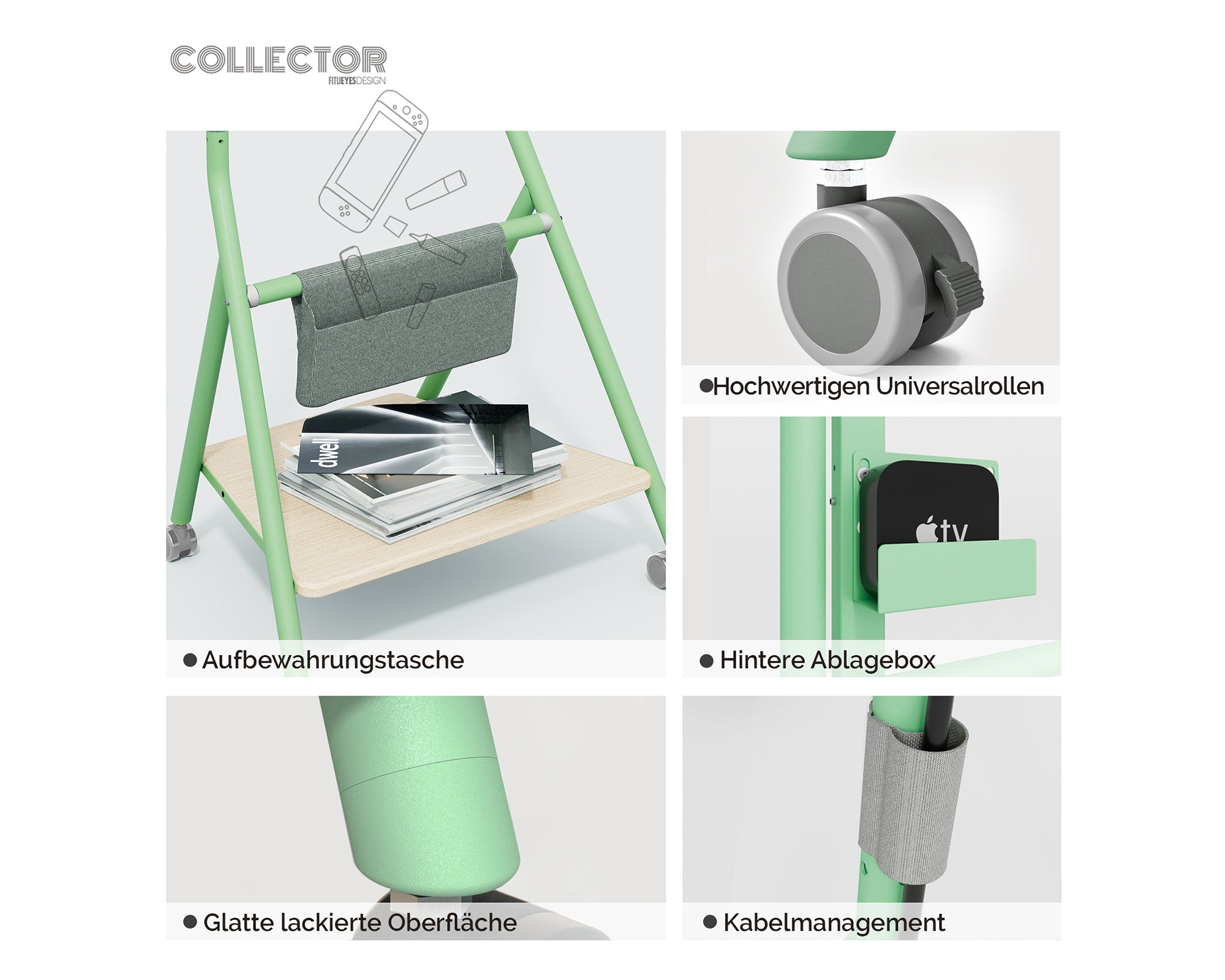 Collector TC65 Supporto tv da terra con ruote