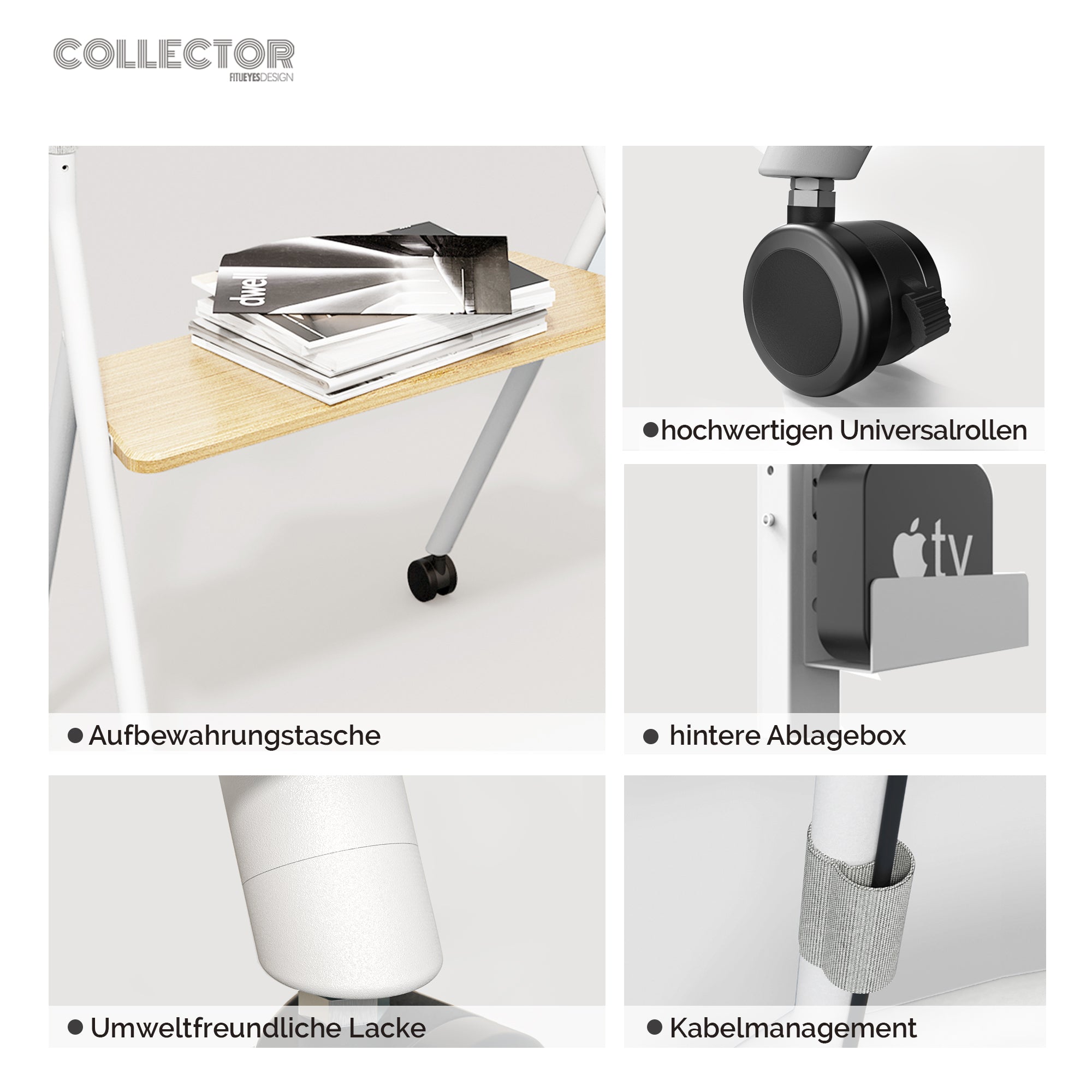 Collector TC78 Floor TV Stand with Wheels