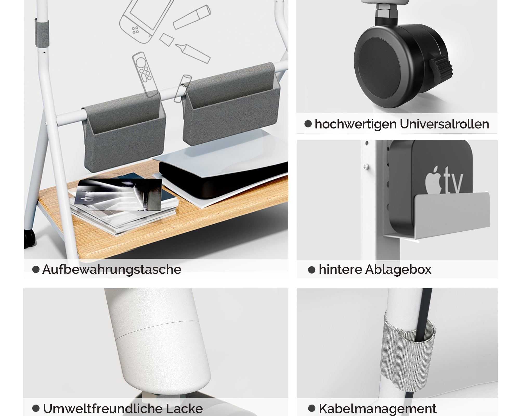 Collector TC78 Floor TV Stand with Wheels