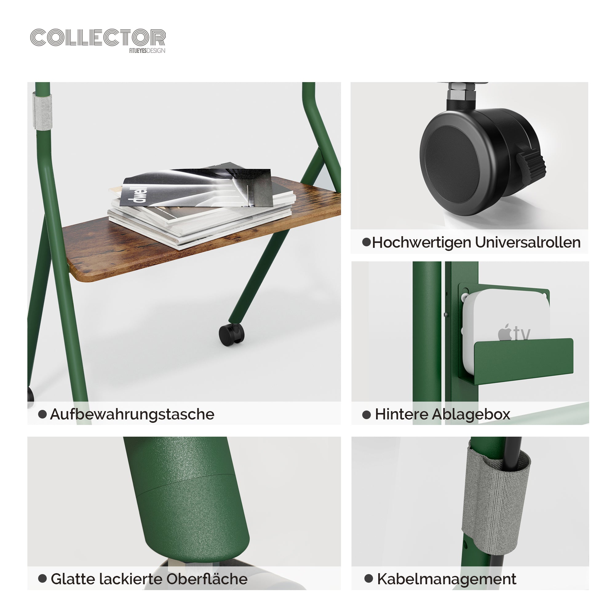 Collector TC78 Floor TV Stand with Wheels