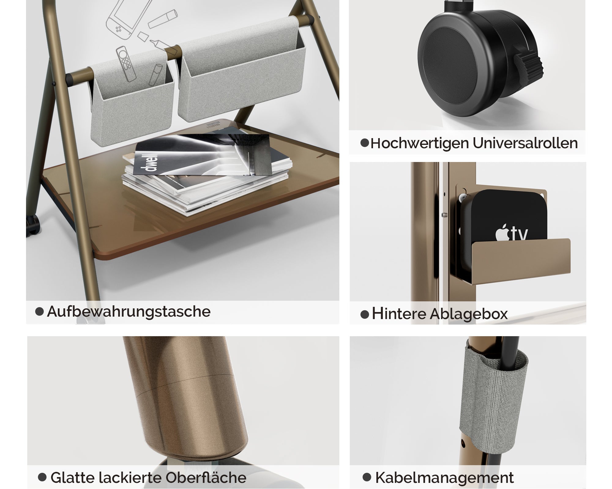 Collector TC78 Floor TV Stand with Wheels