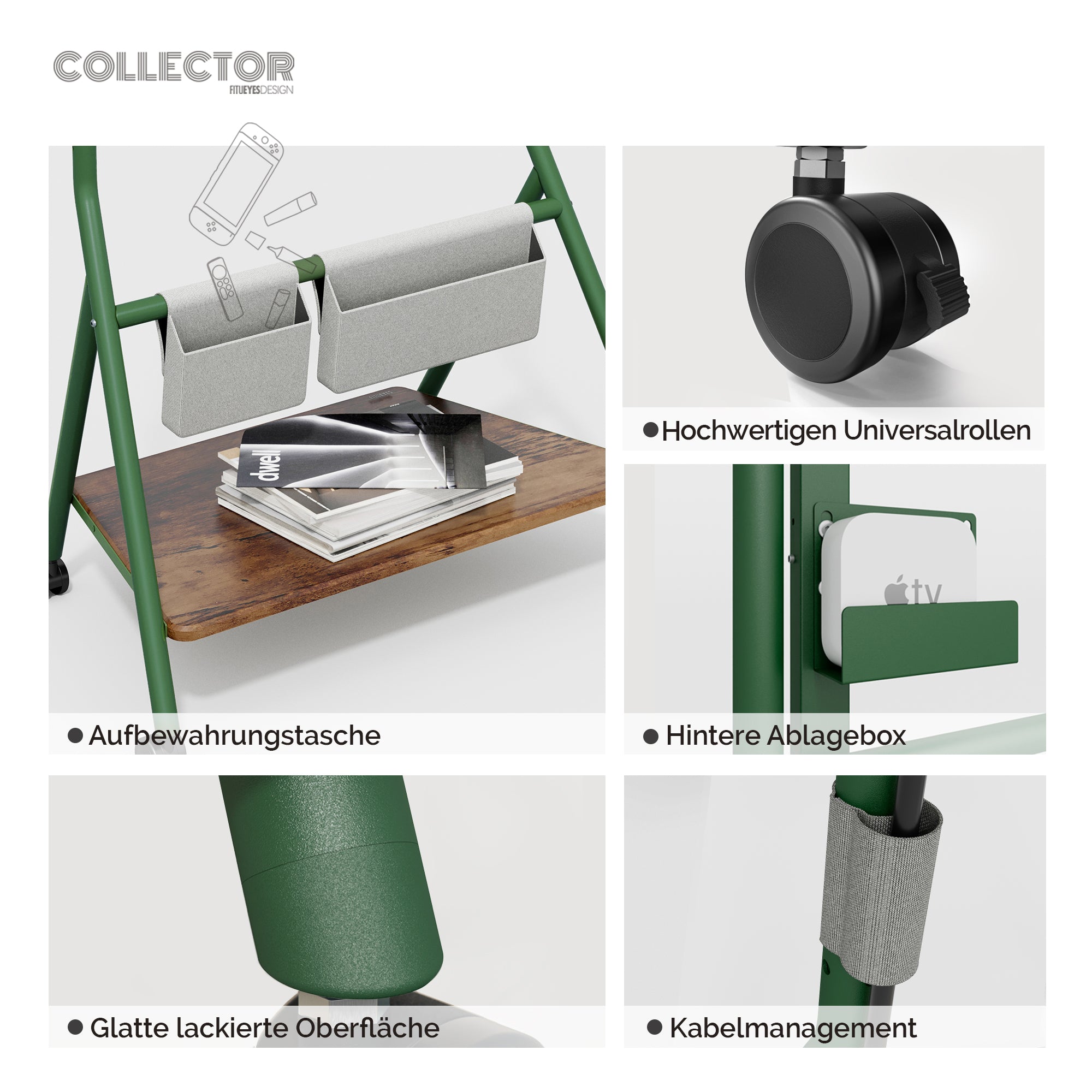 Collector TC78 Floor TV Stand with Wheels