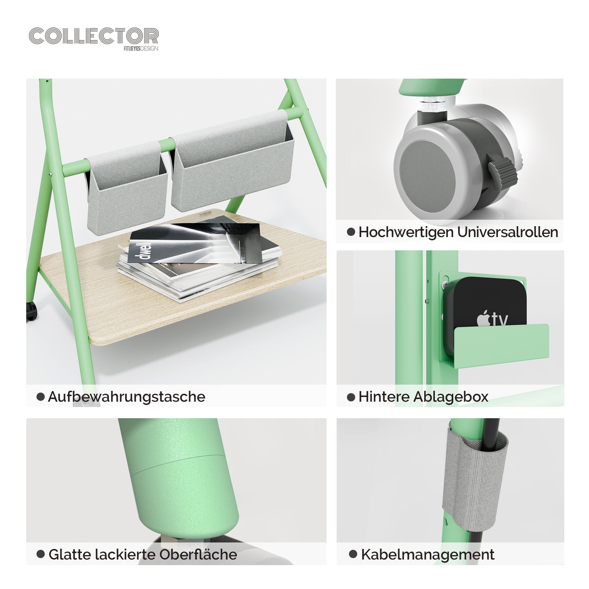 Collector TC78 Floor TV Stand with Wheels