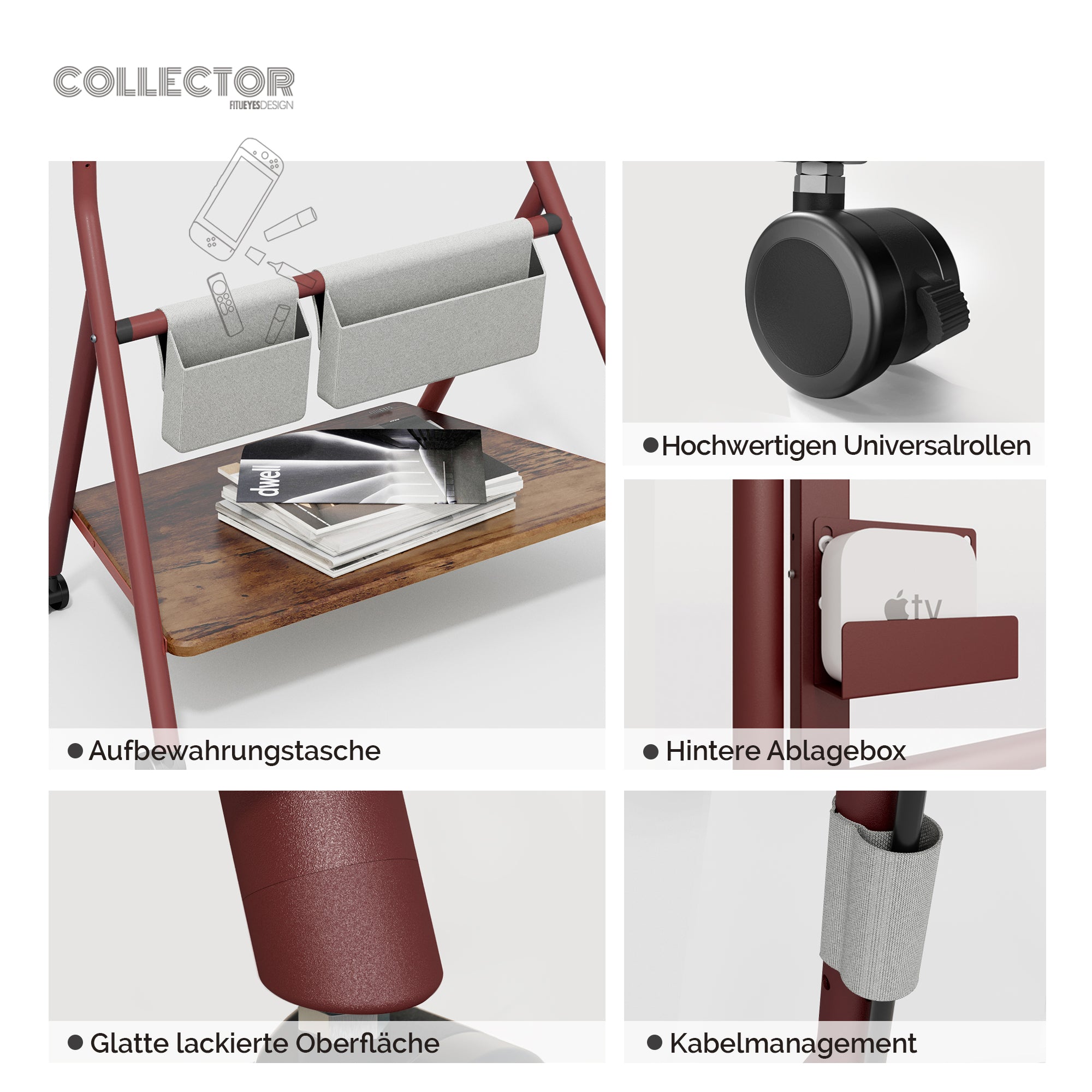 Collector TC78 Floor TV Stand with Wheels