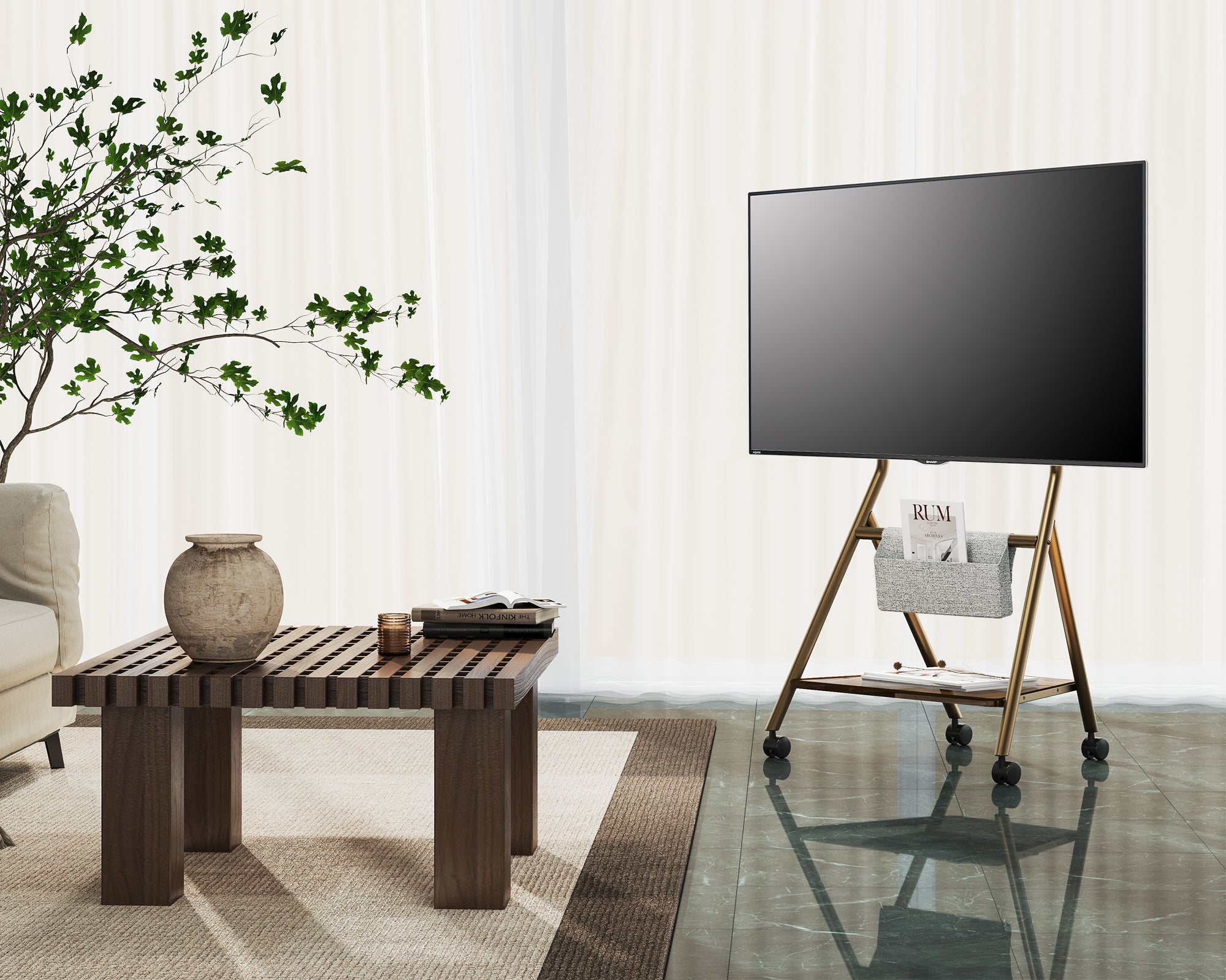 Collector TC65 Supporto tv da terra con ruote