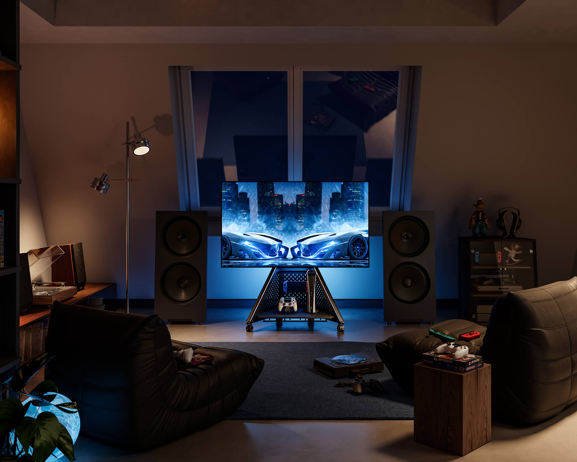 Eiffel Gaming FT65 TV Stand with Wheels