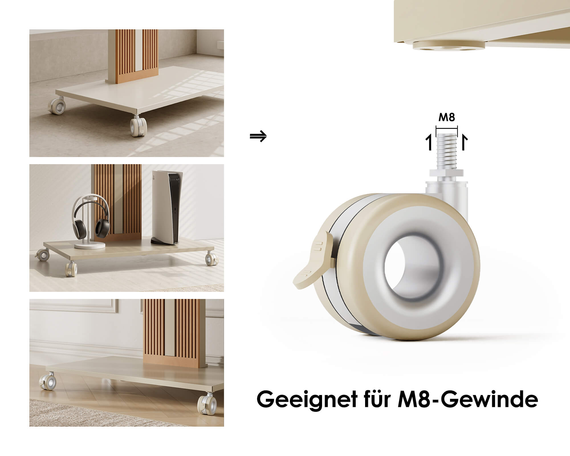 Floor Protective Casters with brake (4 pcs)