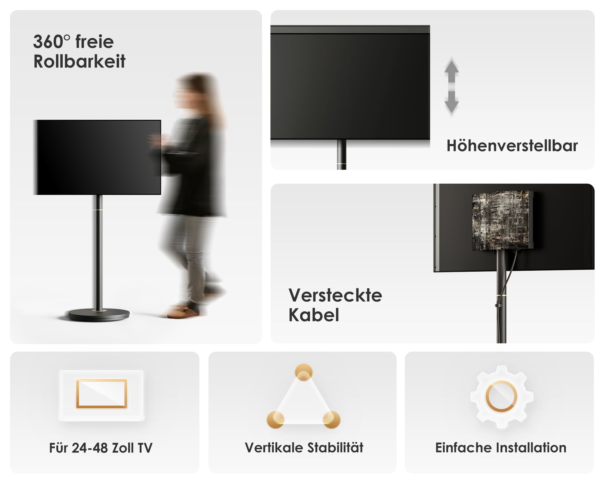 Master V2 FT48 Supporto tv da terra con ruote