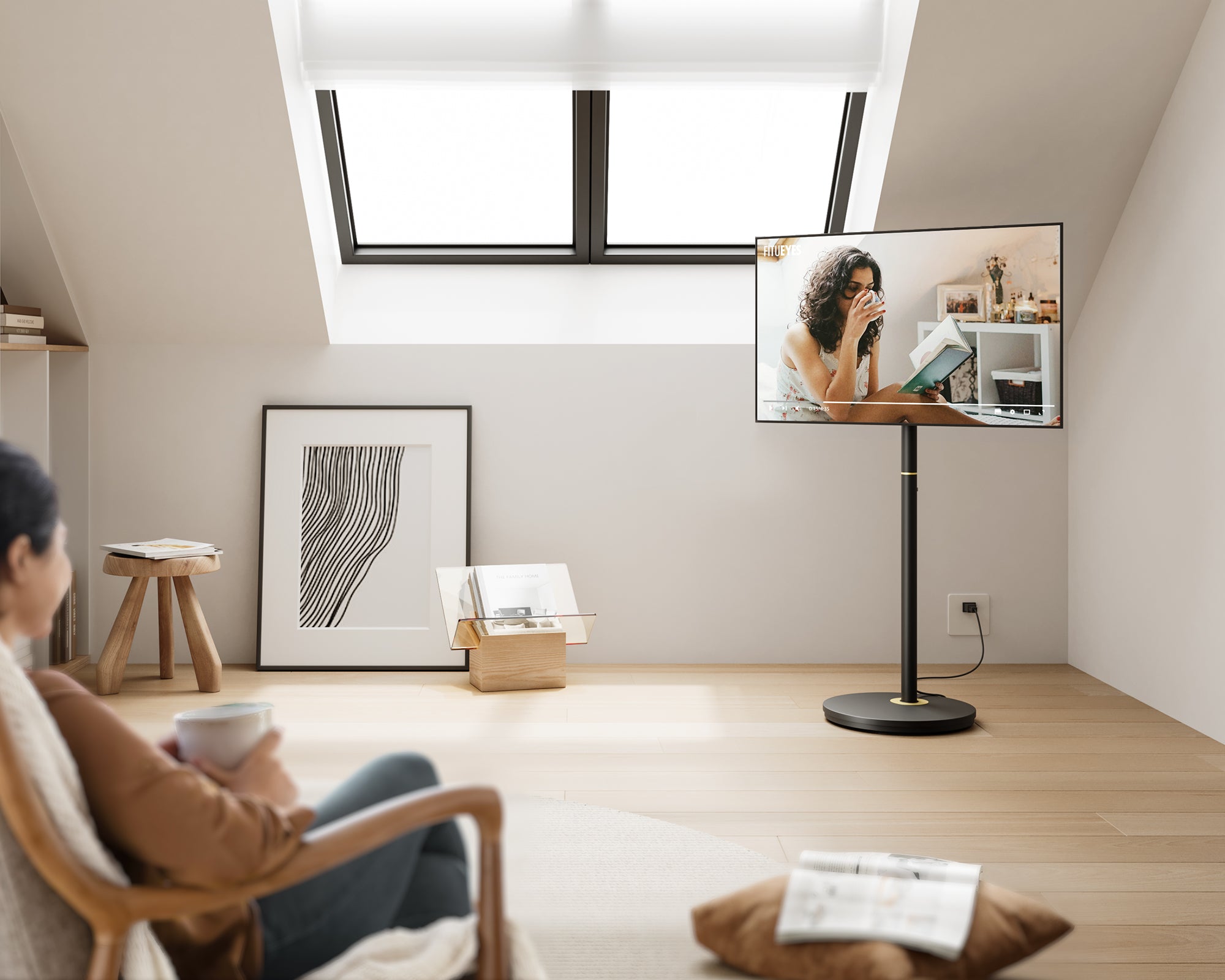 Master V2 FT48 Supporto tv da terra con ruote