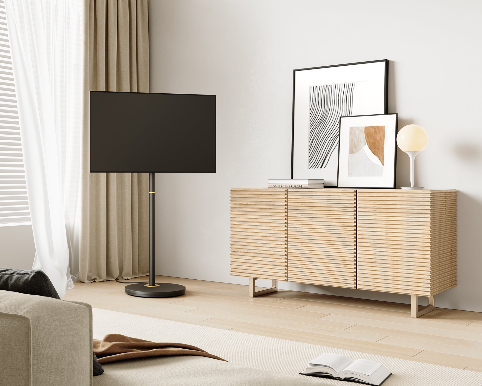 Master V2 FT48 Supporto tv da terra con ruote