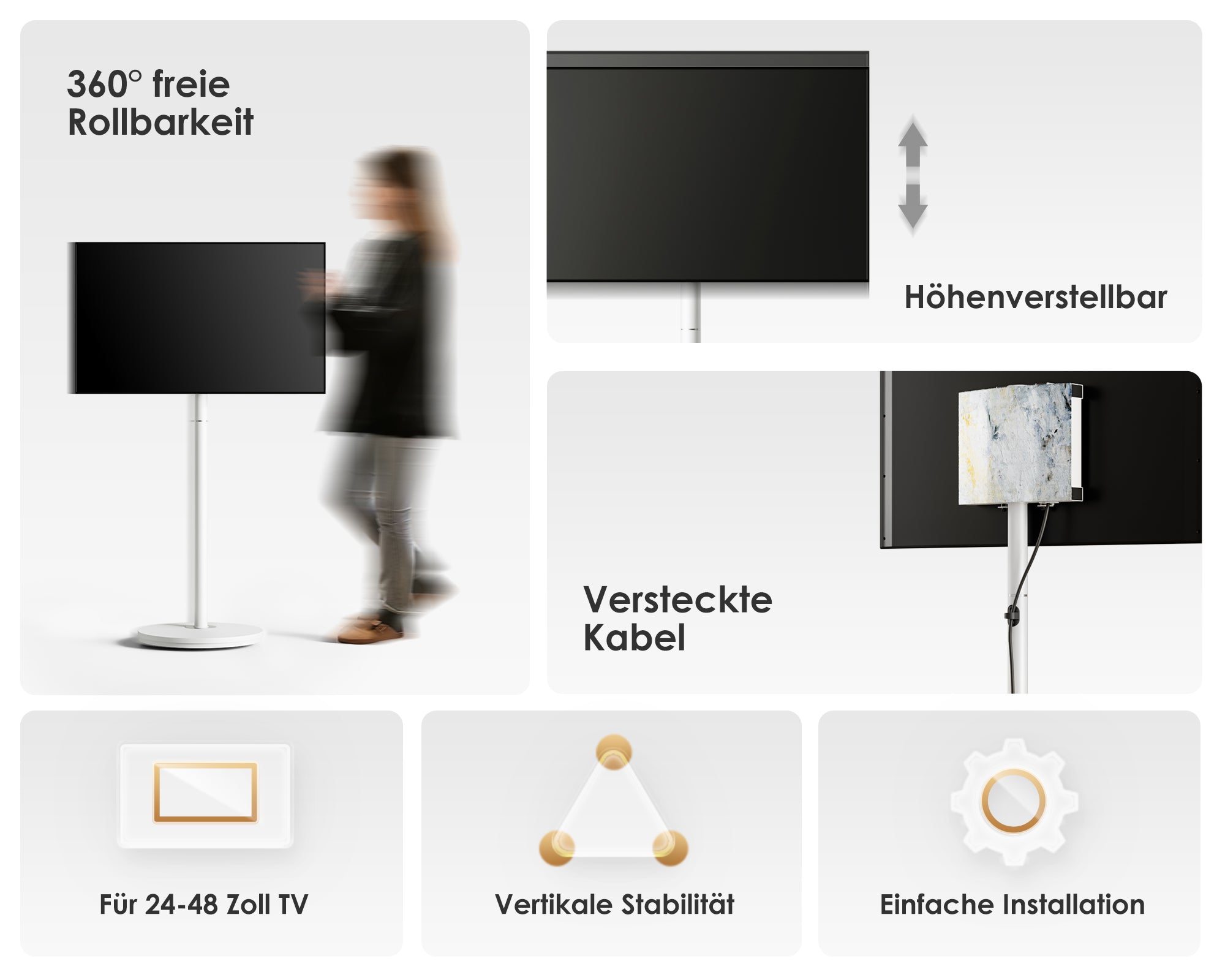 Master V2 FT48 Supporto tv da terra con ruote