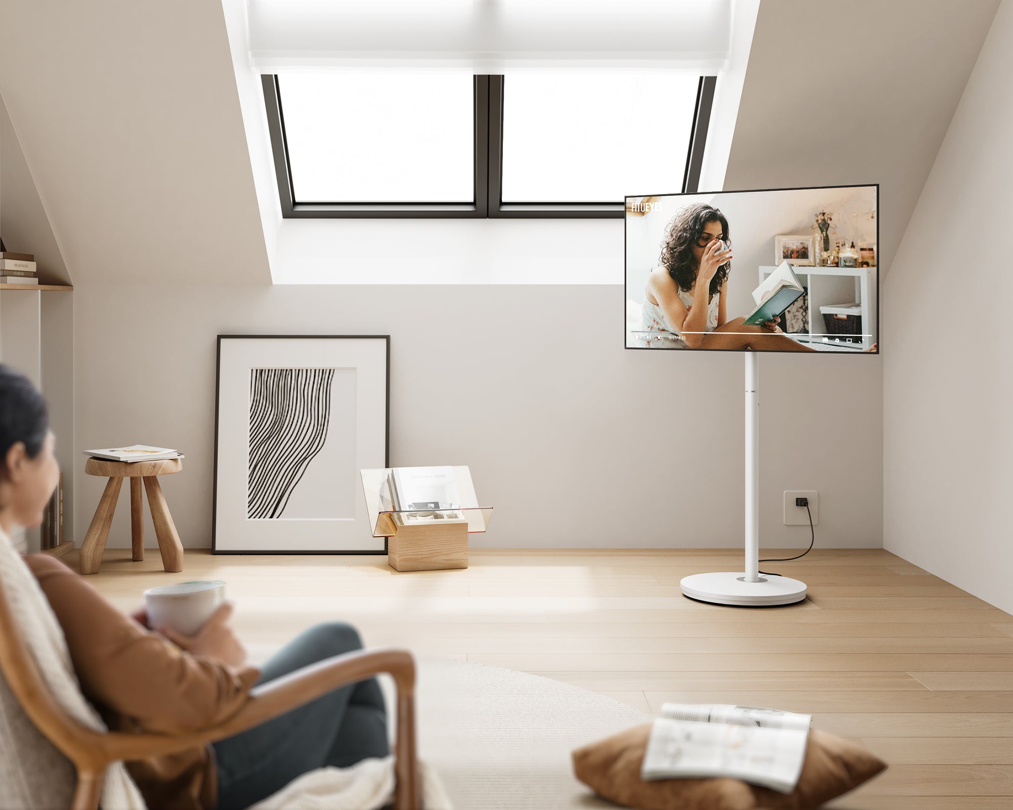 Master V2 FT48 Supporto tv da terra con ruote