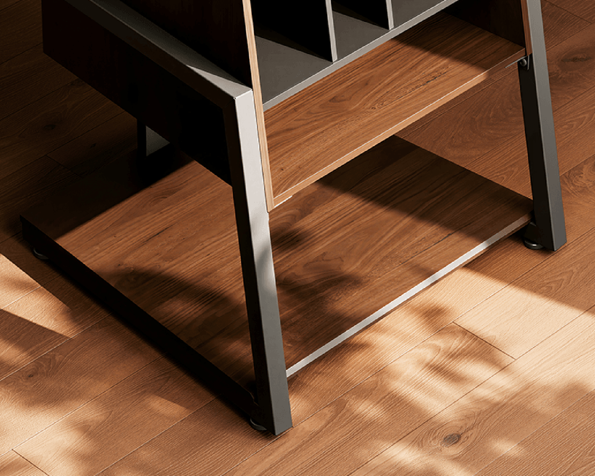 Plattentisch aus Eisen und Holz FITUEYES Eiffel RS