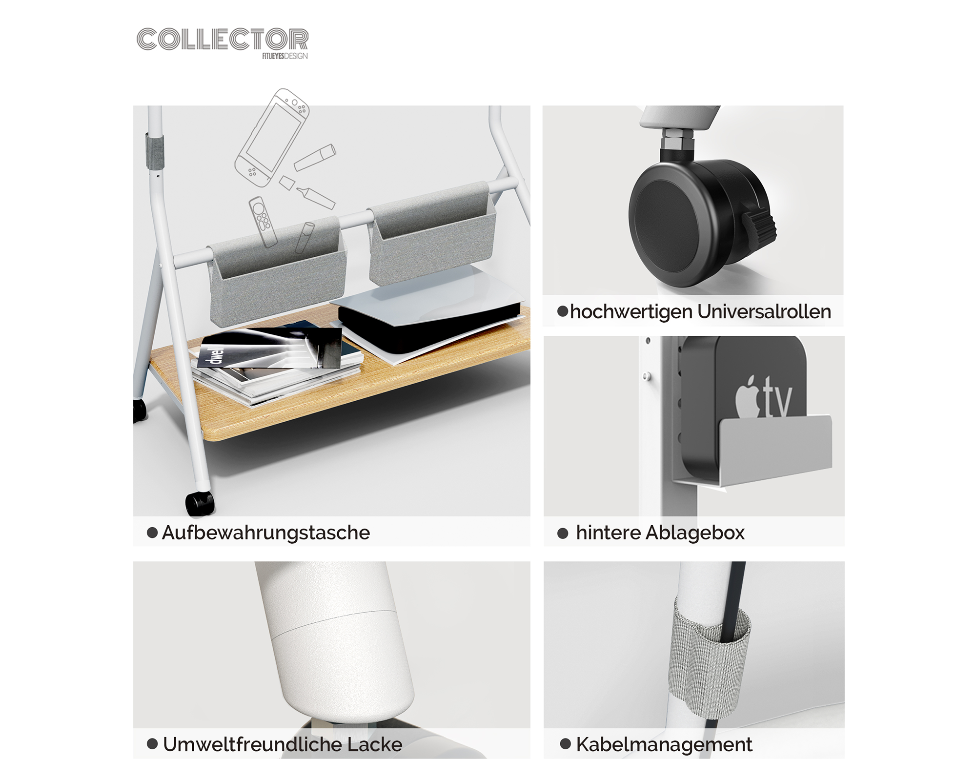 Collector TC88 TV-Ständer mit Rollen