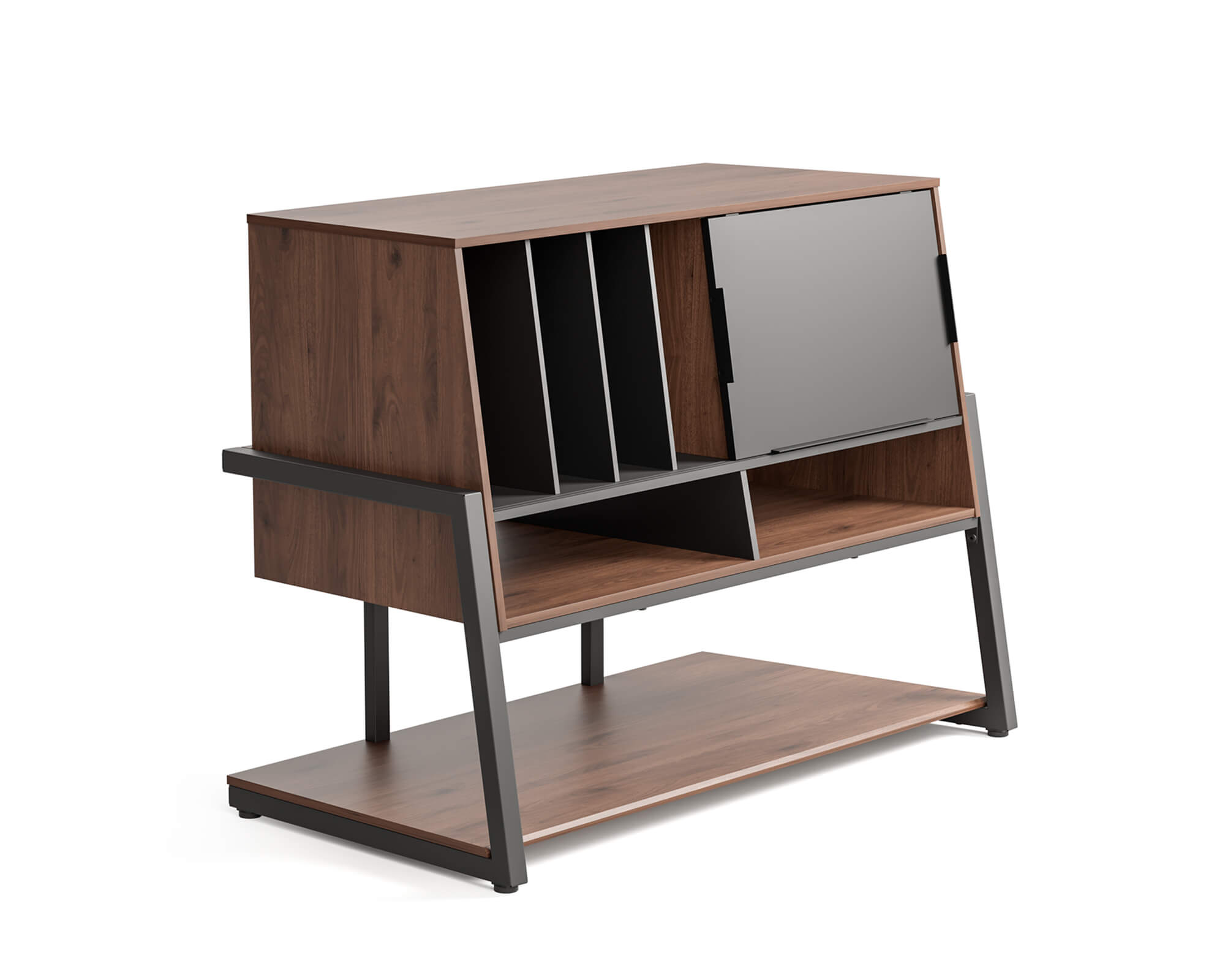 plattenspieler regal aus Holz, Enthält 120 Rekorde