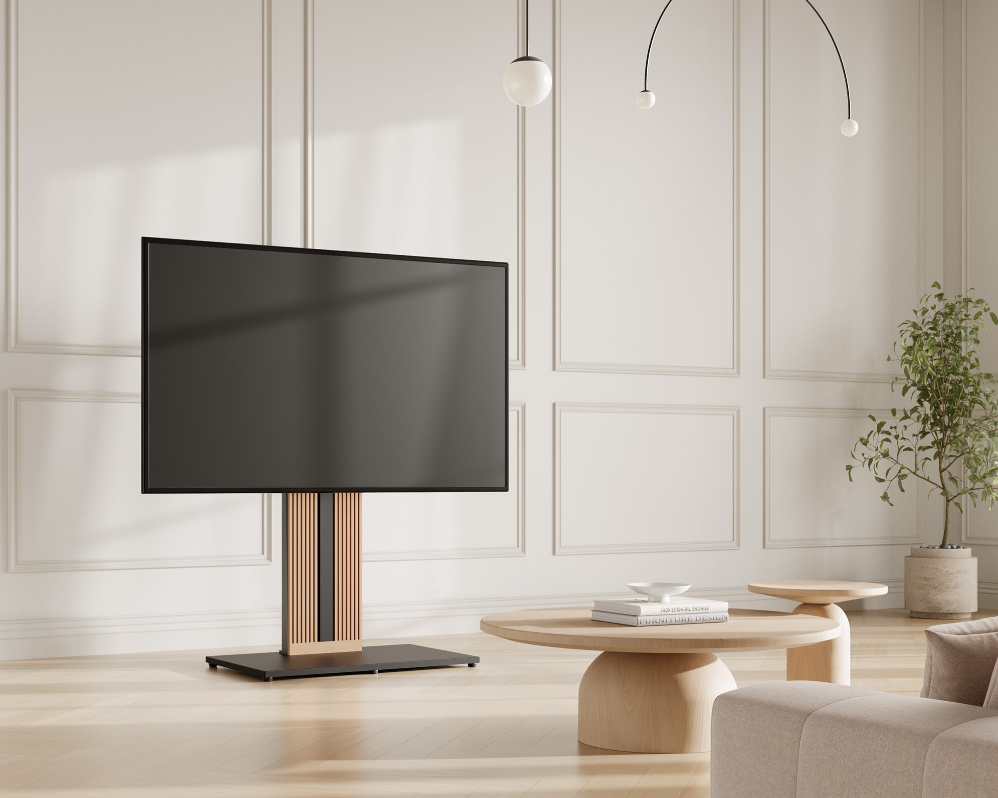 Bodenstehender TV-Ständer für minimalistische Raumgestaltung