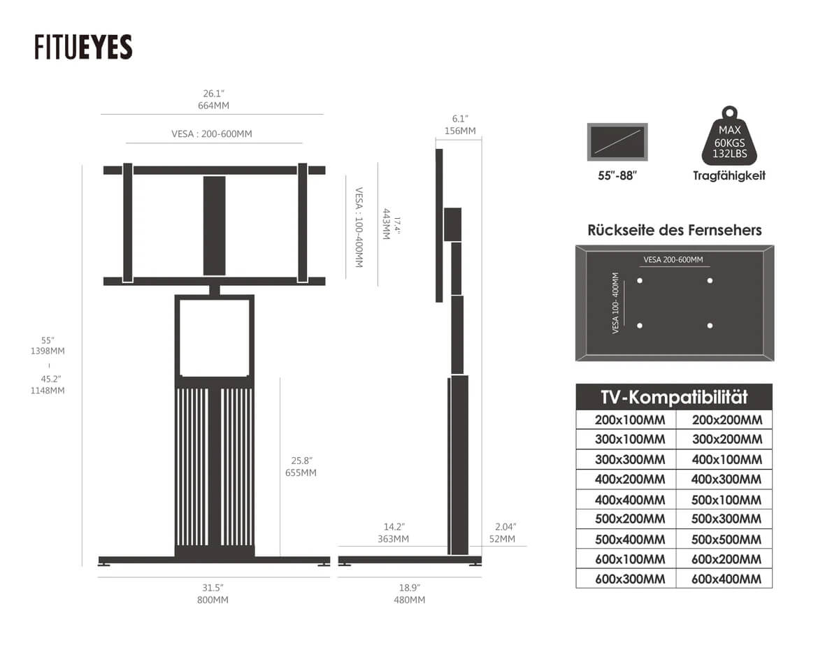 Zen FT88 Supporto da terra per tv