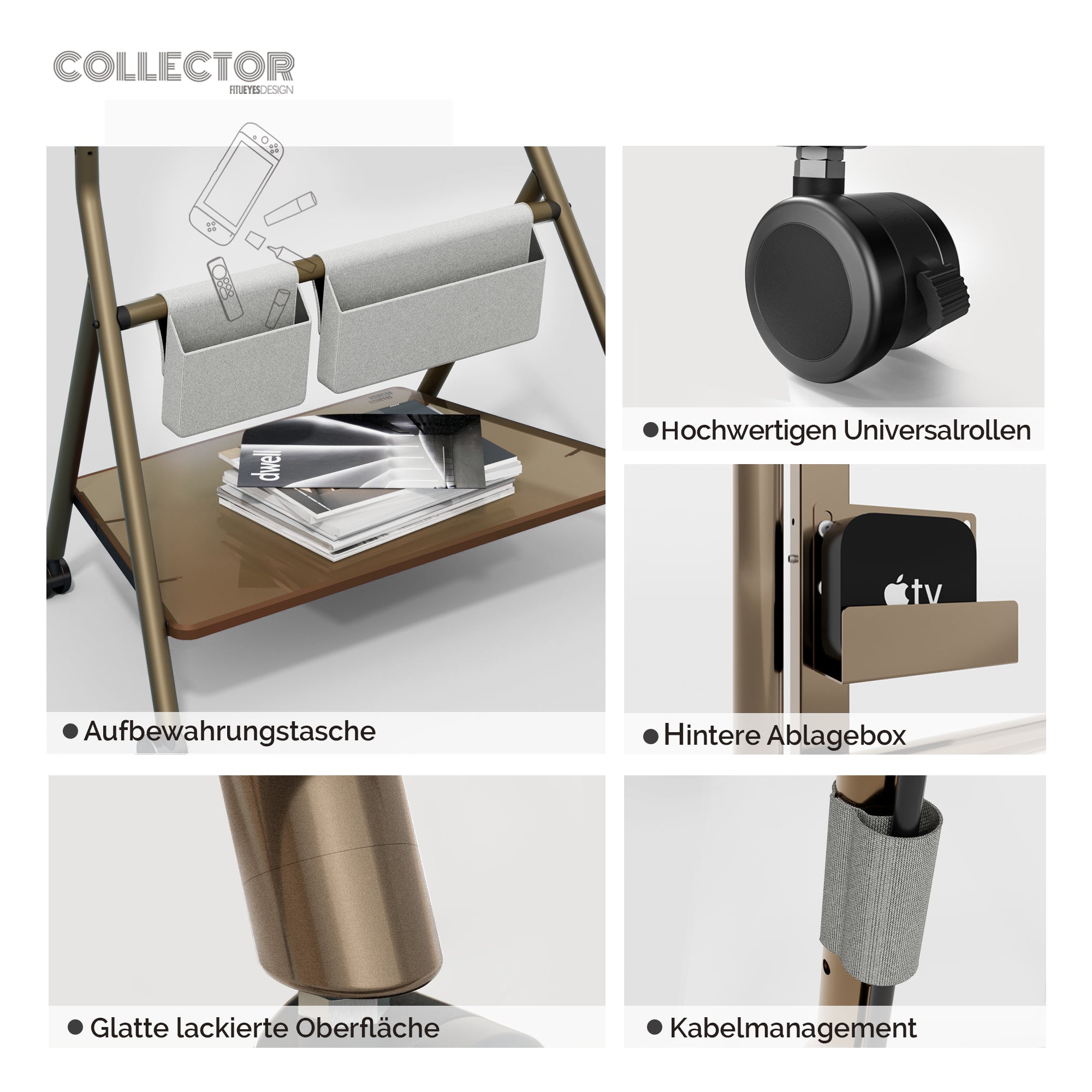 Collector TC78 TV-Ständer mit Rollen