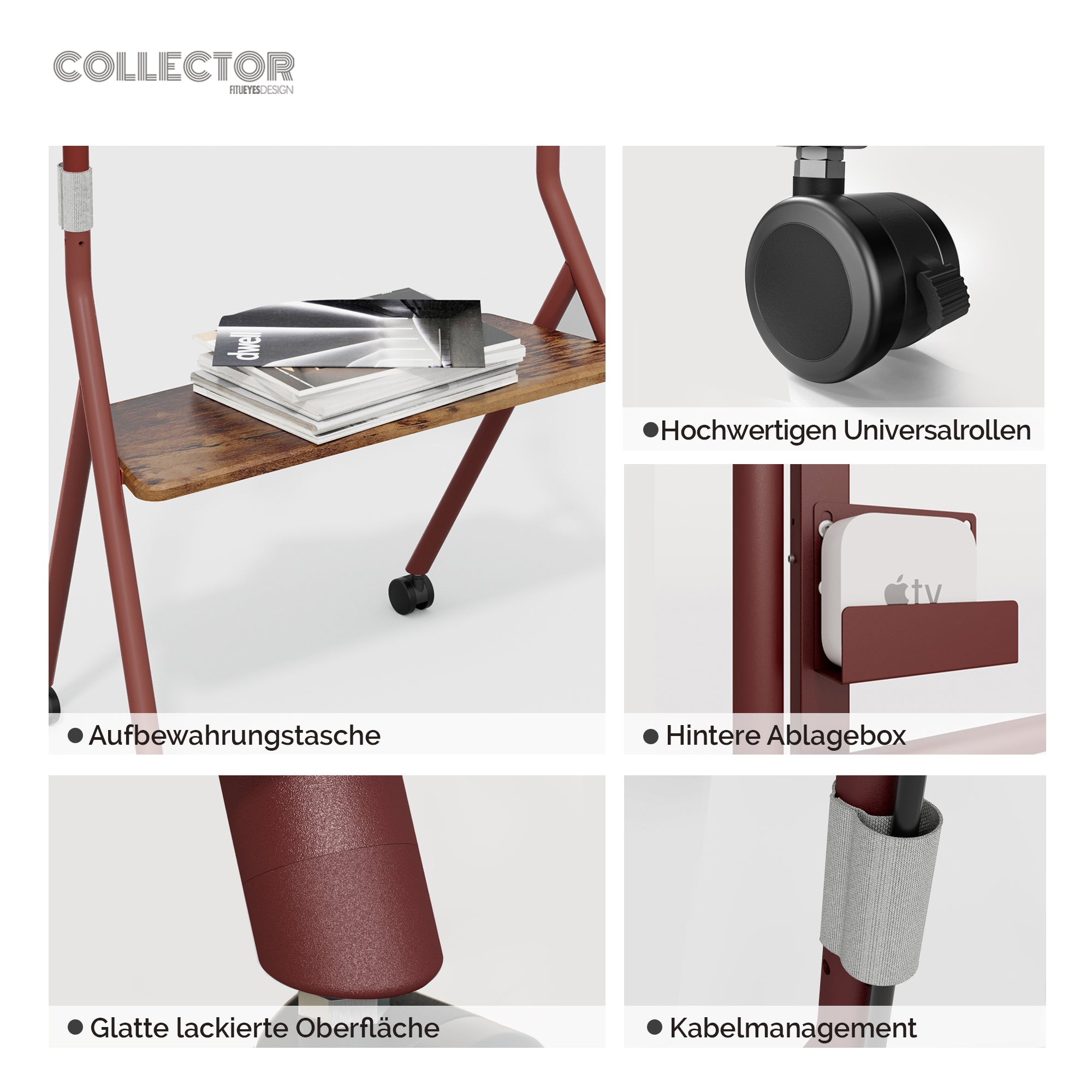 Collector TC78 TV-Ständer mit Rollen